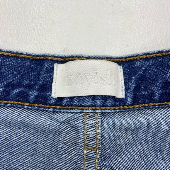 Boyish Billy Jeans Women's 26 Blue Button Fly Distressed Ankle Recycled Cotton‎ - Picture 6 of 14